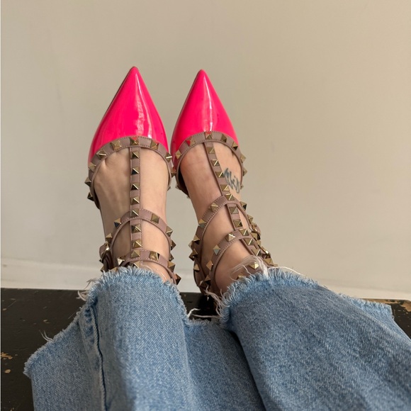 Valentino Women's Pink Studded Heels‎ - Picture 6 of 7